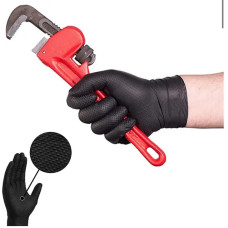 8 Mil Super Durable Nitrile Black Gloves, Large (100 Gloves Per Box)