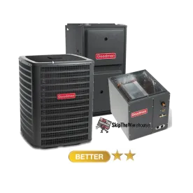 Goodman 1.5 Ton A/C 15 SEER with 80% 80k BTU Gas Furnace 