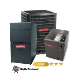 Goodman 2.5 Ton A/C 16 SEER with 80% 80k BTU Gas Furnace 