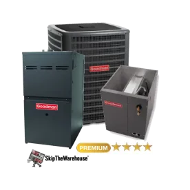 Goodman 3 Ton A/C 18 SEER with 80% 80k BTU Gas Furnace 