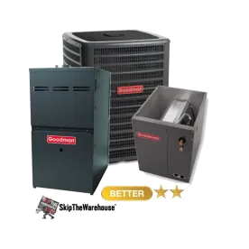 Goodman 3.5 Ton A/C 15 SEER with 80% 80k BTU Gas Furnace 