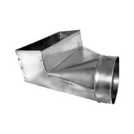 Southwark 24R2106 Duct Boot, Register, 6 in Dia, 2.25 in WD, 10 in LG, Silver